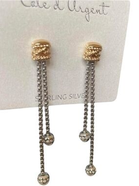 Gold & Silver Cote D’Argent Chain Earrings